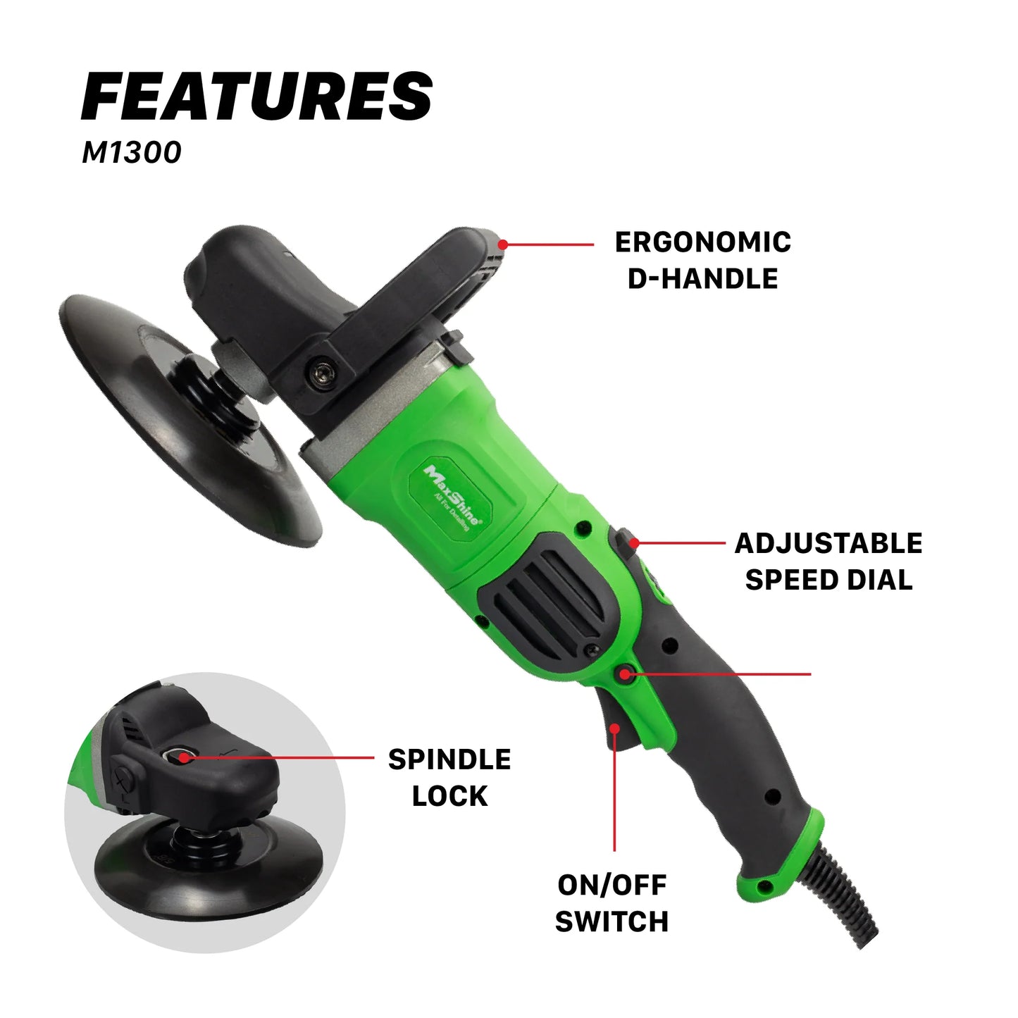 MaxShine M1300 Pro Rotary Polisher